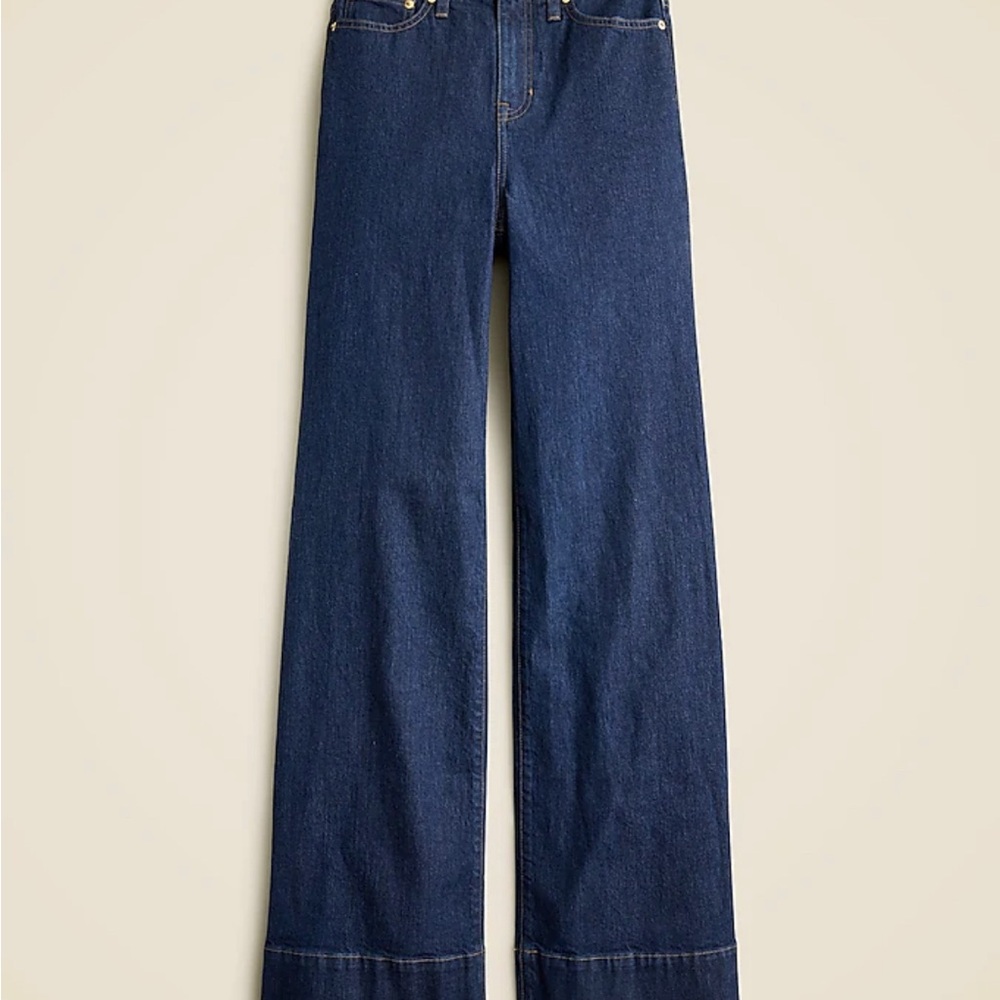 J. Crew Dark Blue Wide Leg Trouser Jeans